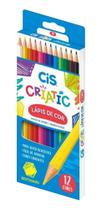 Lápis de Cor Cis Criatic Sextavado com 12 Cores Vibrantes