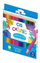 Lápis de Cor Cis Criatic Sextavado com 24 Cores Vibrantes