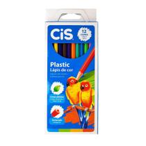 Lápis de Cor Cis Plastic Sextavado com 12 Cores Sortidas