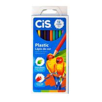 Lápis de Cor Cis Plastic Sextavado com 12 Cores Sortidas Lápis de Cor Cis Plastic Sextavado com 12 Cores Sortidas