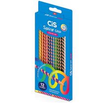Lápis de Cor Cis Spiro Grip c/ 12 Cores - Cis UNICA Lápis de Cor Cis Spiro Grip c/ 12 Cores - Cis UNICA