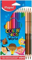 Lápis de cor Color 12 Cores + 3 Lápis Duo Cores da Pele Maped 0715