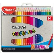 Lapis de cor color peps metal com 24 cores - 832016 - MAPED