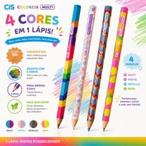 Lápis de Cor ColorCis Multi Kit com 4 Modelos Traço Macio e Vibrante