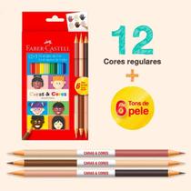 Lápis De Cor Coloridos Tons De Pele Para Colorir Escolar