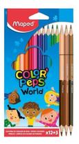 Lápis De Cor ColorPeps Mundo 12 Cores Mais 3 Lápis De Cor Tons De Pele Maped Lápis De Cor ColorPeps Mundo 12 Cores Mais 3 Lápis De Cor Tons De Pele Maped