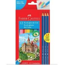 Lápis De Cor Com 12 Cores + 3 Ecolápis Gráfite - Faber-Castell