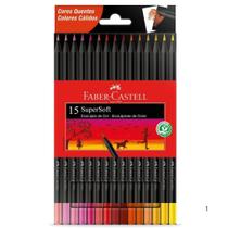 Lapis De Cor Com 15 Cores Quentes Supersoft Faber Castell