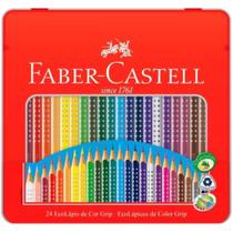 Lapis De Cor Com 24 Cores Grip Triangular Faber Castel