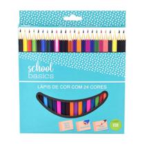 Lápis de Cor com 24 Cores Mp School Basics Lápis de Cor com 24 Cores Mp School Basics
