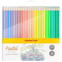 Lápis De Cor Compactor 24 Cores Pastel