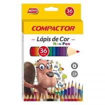 Lápis de Cor Compactor Neo-Pen 36 Cores Formato Hexagonal Escolar