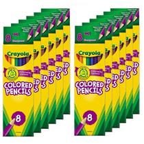Lápis de cor Crayola 8, não tóxicos, pacote com 8 (pacote com 12)