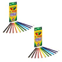 Lápis de Cor Crayola Long - Pacote com 24 Cores Sortidas