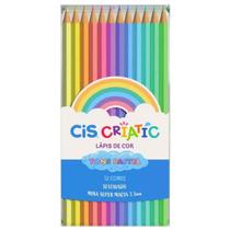 Lápis de Cor Criatic Tons Pastel 12 Cores Sextavado - Cis