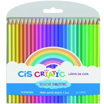 Lápis de Cor Criatic Tons Pastel Estojo com 24 Cores CIS - SERTIC