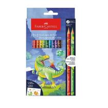 Lápis De Cor Dinossauro 12 Cores Com Mais 2 Exclusivos Faber-Castell Lápis De Cor Dinossauro 12 Cores Com Mais 2 Exclusivos Faber-Castell