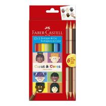 Lápis de Cor EcoLápis 12+3 Caras & Cores Faber-Castell CX PM Lápis de Cor EcoLápis 12+3 Caras & Cores Faber-Castell CX PM