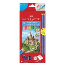 Lápis De Cor Ecolapis 12 Cores Kit Com Apontador Borracha E 2 Ecolapis Grafite - Faber-Castell