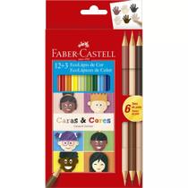 Lápis de Cor EcoLápis Caras e Cores 12 Cores + 6 Tons de Pele - Faber-Castell