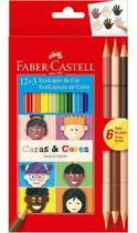 Lápis de Cor EcoLápis Caras e Cores 12 Cores + 6 Tons de Pele Faber-Castell