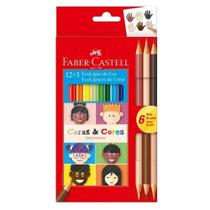 Lapis De Cor Ecolapis Caras E Cores 12 Cores + 6 Tons De Pele - Faber-Castell Lapis De Cor Ecolapis Caras E Cores 12 Cores + 6 Tons De Pele - Faber-Castell