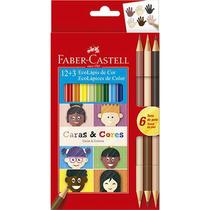 Lápis de Cor EcoLápis Caras e Cores 12 Cores+6 Tons de Pele