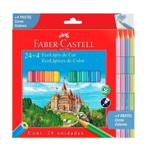 Lápis De Cor Ecolápis Faber-Castell 24 Cores 4 Pastel