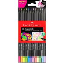 Lápis de cor EcoLápis Faber-Castell SuperSoft com 12 Unidades - 6 Neons e 6 Pastel