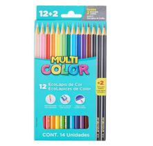 Lápis de Cor Ecolápis kit com 12 Cores coloridas + 2 Lápis Grafite - Multi Color Lápis de Cor Ecolápis kit com 12 Cores coloridas + 2 Lápis Grafite - Multi Color
