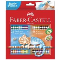 Lápis de cor Ecolapis Redondo 48 Cores 24 Lápis Bicolor Faber-Catell 1 UN - Faber Castell