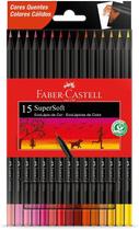Lápis de Cor EcoLápis SuperSoft Cores Quentes 15 Cores Faber-Castell