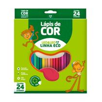 Lapis de Cor Escolar Eco 24 Cores Para Colorir Leo&Leo