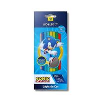 Lápis De Cor Escolar Sonic 12 Cores Triangular Leo&Leo