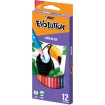 Lapis de Cor Evolution Sextavado 12 Cores Bic