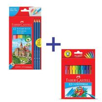 Lapis de Cor Faber 12 Cores + Canetinha Faber 12 Cores