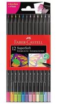 Lápis De Cor Faber Castell 12 Cores 6 Neon + 6 Pastel Super Soft 120712SOFTNP
