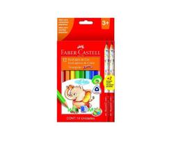 Lapis De Cor Faber Castell 12 Cores Jumbo + 2 Ecolapis