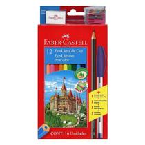 Lápis de Cor Faber-Castell - 12 Cores + Kit Escolar