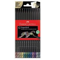 Lápis De Cor Faber-Castell 12 Cores Super Soft Cores Metalicas
