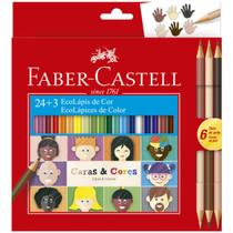Lápis de Cor Faber Castell 24+3 Caras & Cores EcoLápis