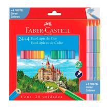 Lápis De Cor Faber Castell 24 Cores + 4 Pastel