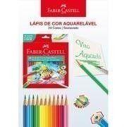 Lápis De Cor Faber Castell 24 Cores Aquarelável Colorir