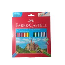 Lapis de cor Faber Castell 24 Cores Sextavado Ecolapis Cores Vivas