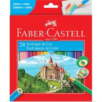 Lápis de cor faber-castell 24 cores sextavado escolar ecolápis