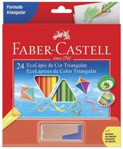 Lápis de cor faber-castell 24 cores triangular + apontador