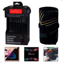 Lapis de Cor Faber Castell 72 Cores Supersoft Estojo Rolo em Tecido Pintar Desenho