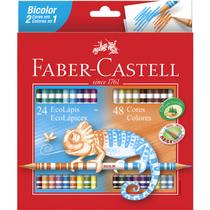 Lápis De Cor Faber Castell Bicolor 24/48 Escolar 2 Cores