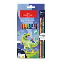 Lapis De Cor Faber-Castell Dinossauro 12 Cores + 2 Cores Misturinha Lapis De Cor Faber-Castell Dinossauro 12 Cores + 2 Cores Misturinha