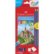 Lápis De Cor Faber-Castell EcoLápis 12 Cores - Kit com Apontador, Borracha e 2 EcoLápis Grafite